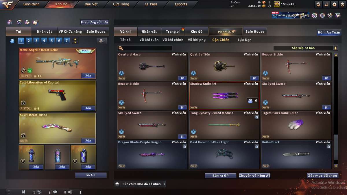 shop acc cf uy tin gia re